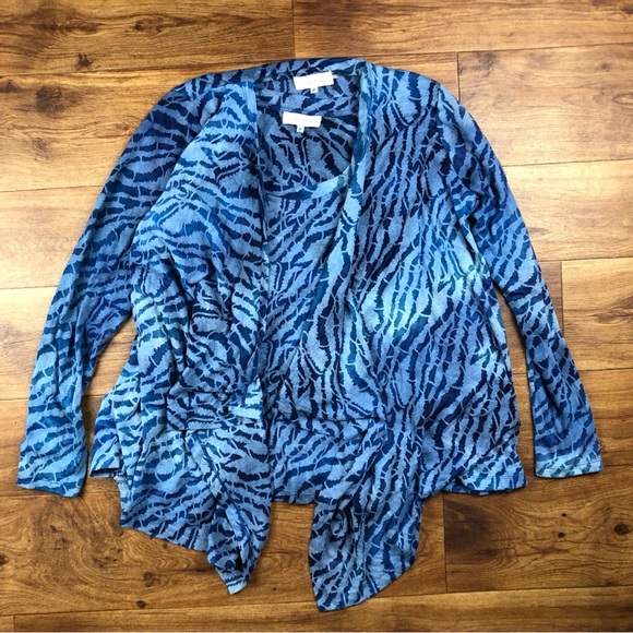 Calvin Klein Blue Sheer Cardigan And Tank Top Set - Picture 1 of 9